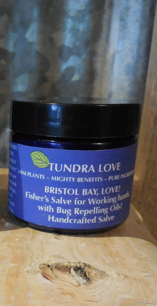 Alaskan salve soothing rough fishermen hands exposed to harsh Bristol Bay weather conditions