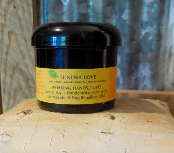 Working Hands , Healing Wild Alaskan Chaga  4 oz Salve,  custom made  pain relief, anti-inflammatory, therapeutic effects of wormwood, rose hip and plantain, incorporating anti oxidant value of chaga,